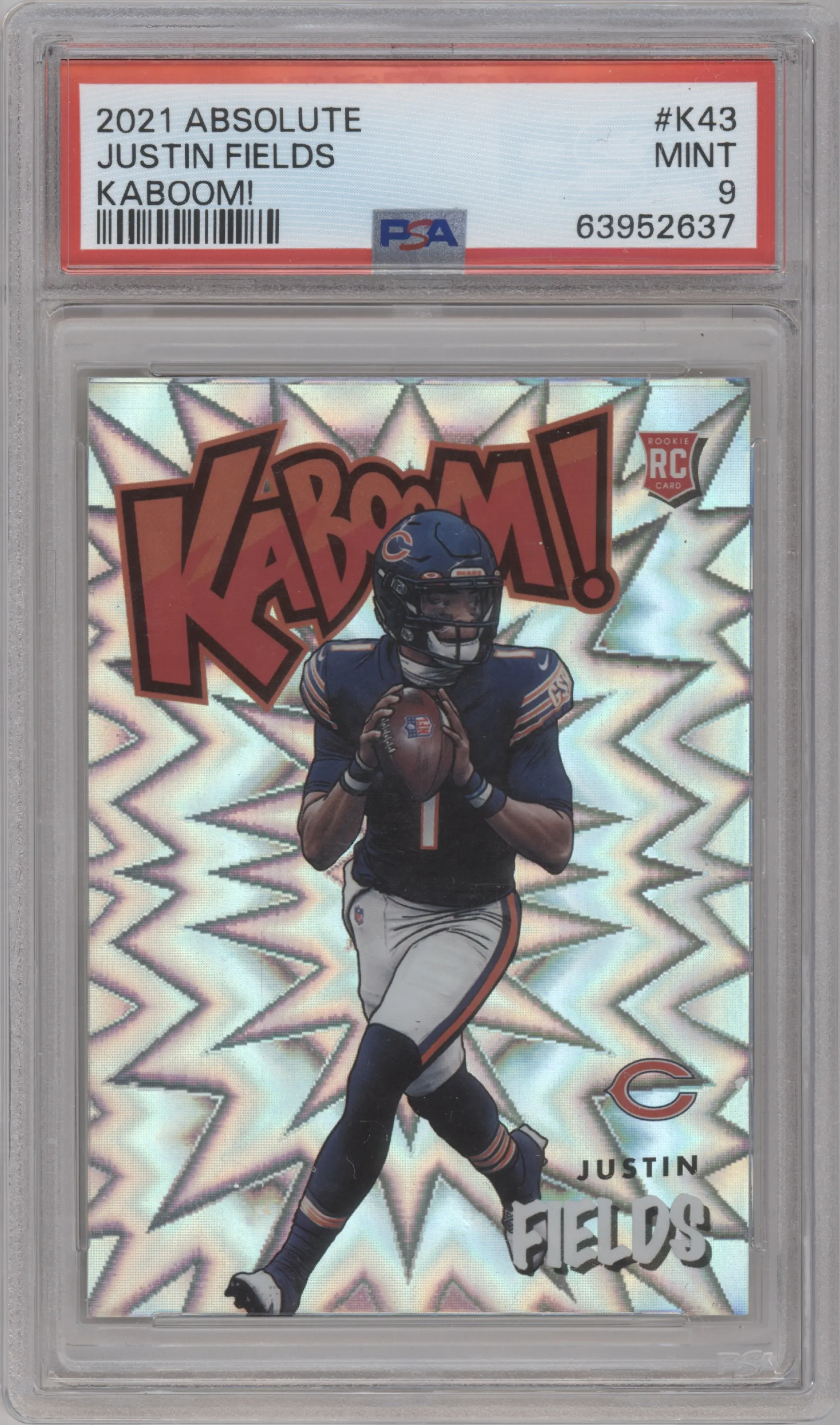 2021 Panini Absolute Kaboom! Justin Fields #K43 PSA 9