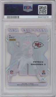 Patrick Mahomes II from the 2022 Panini XR set graded by PSA and given an overall grade of 9.