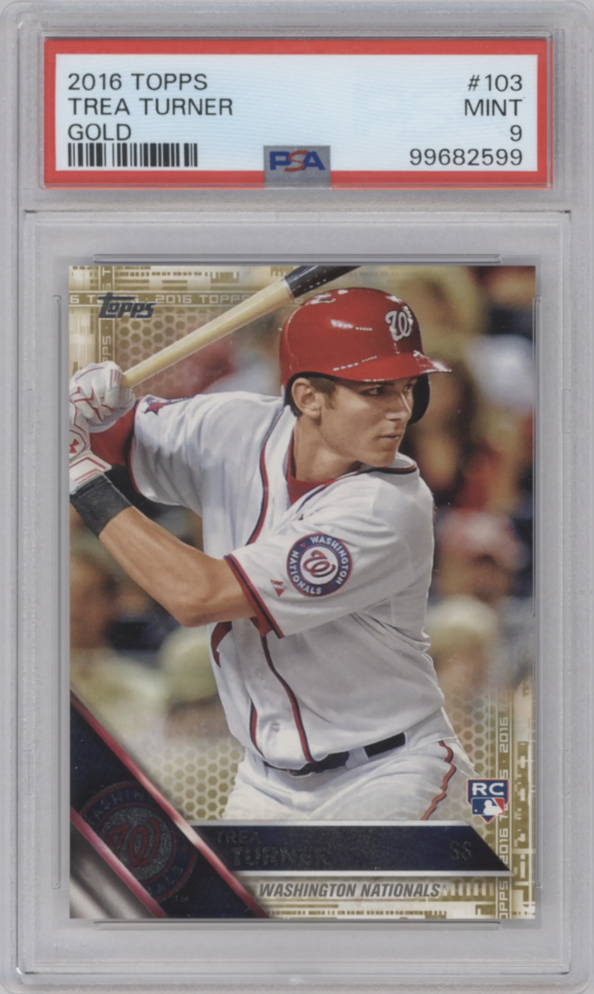 2016 Topps Series 1 Trea Turner Gold #103 PSA 9