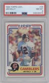 Jim Kelly from the 1984 Topps USFL set graded by PSA and given an overall grade of 8.