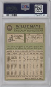 Willie Mays from the 1967 Topps set graded by PSA and given an overall grade of 5.