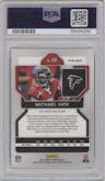 Michael Vick from the 2021 Panini Prizm set featuring a Red Ice parallel graded by PSA and given an overall grade of 10.