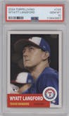 Wyatt Langford from the 2024 Topps Living set graded by PSA and given an overall grade of 10.