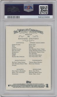 Shohei Ohtani from the 2018 Topps Allen & Ginter set graded by PSA and given an overall grade of 10.