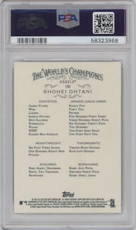 Shohei Ohtani from the 2018 Topps Allen & Ginter set graded by PSA and given an overall grade of 10.