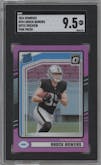 Brock Bowers from the 2024 Donruss set featuring a Pink parallel graded by SGC and given an overall grade of 9.5.