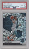 LaMelo Ball from the 2020-21 Panini Mosaic set featuring a Fast Break parallel graded by PSA and given an overall grade of 10.
