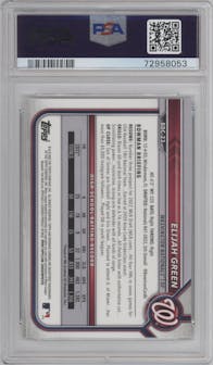 Elijah Green from the 2022 Bowman Draft set graded by PSA and given an overall grade of 10.