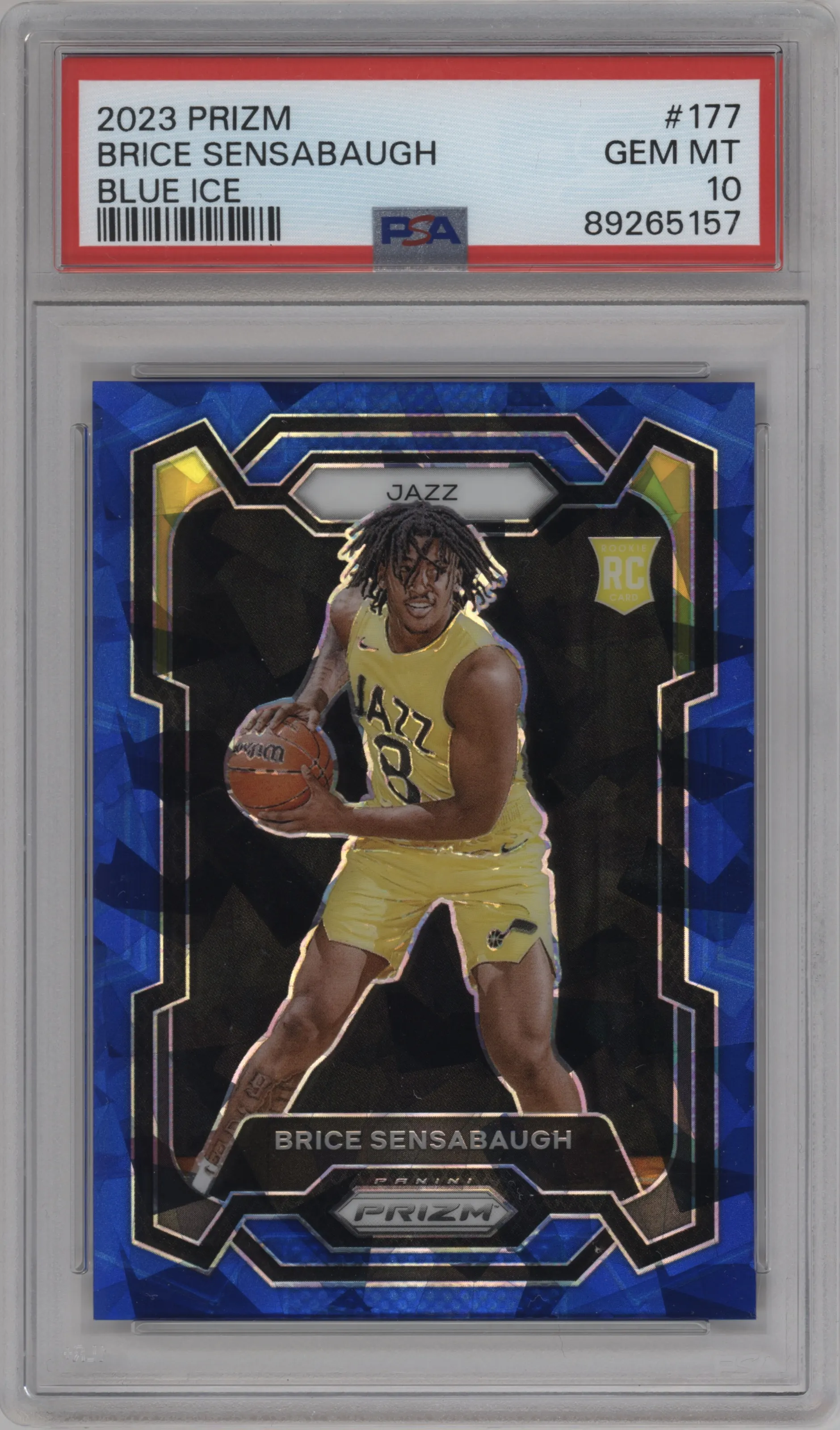 2023 Panini Prizm Brice Sensabaugh Blue Ice PSA 10