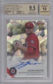 Lucas Giolito from the 2015 Bowman’s Best set featuring a Atomic Refractor parallel graded by Beckett and given an overall grade of 9.5.