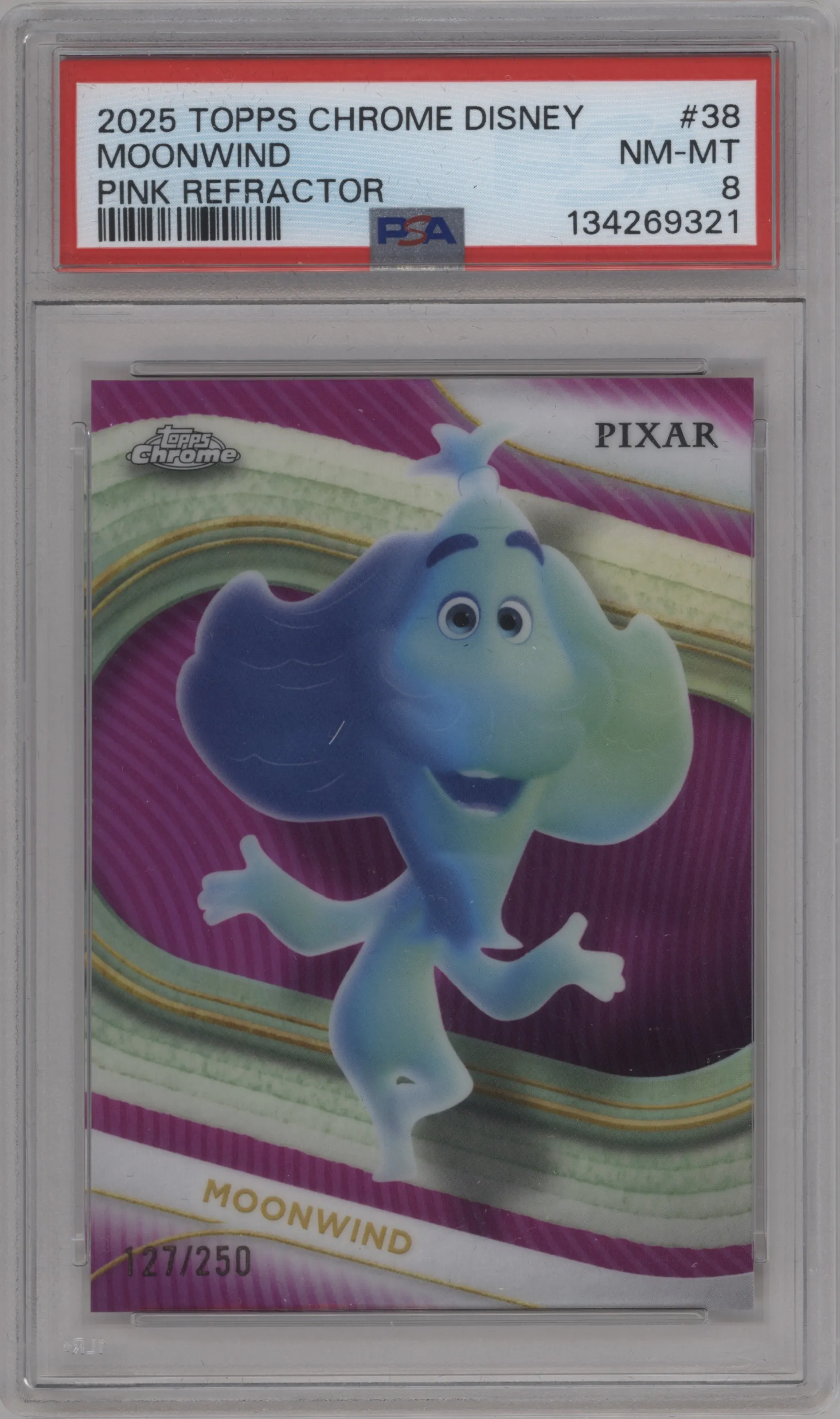 2025 Topps Chrome Disney Moonwind Pink #38 PSA 8