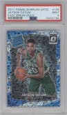 Jayson Tatum from the 2017-18 Panini Donruss Optic set featuring a Fast Break Holo parallel graded by PSA and given an overall grade of 9.