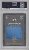 Jayson Tatum from the 2017-18 Panini Donruss Optic set featuring a Fast Break Holo parallel graded by PSA and given an overall grade of 9.
