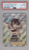Zinnia's Resolve from the 2021 Pokemon SWSH set graded by PSA and given an overall grade of 10.