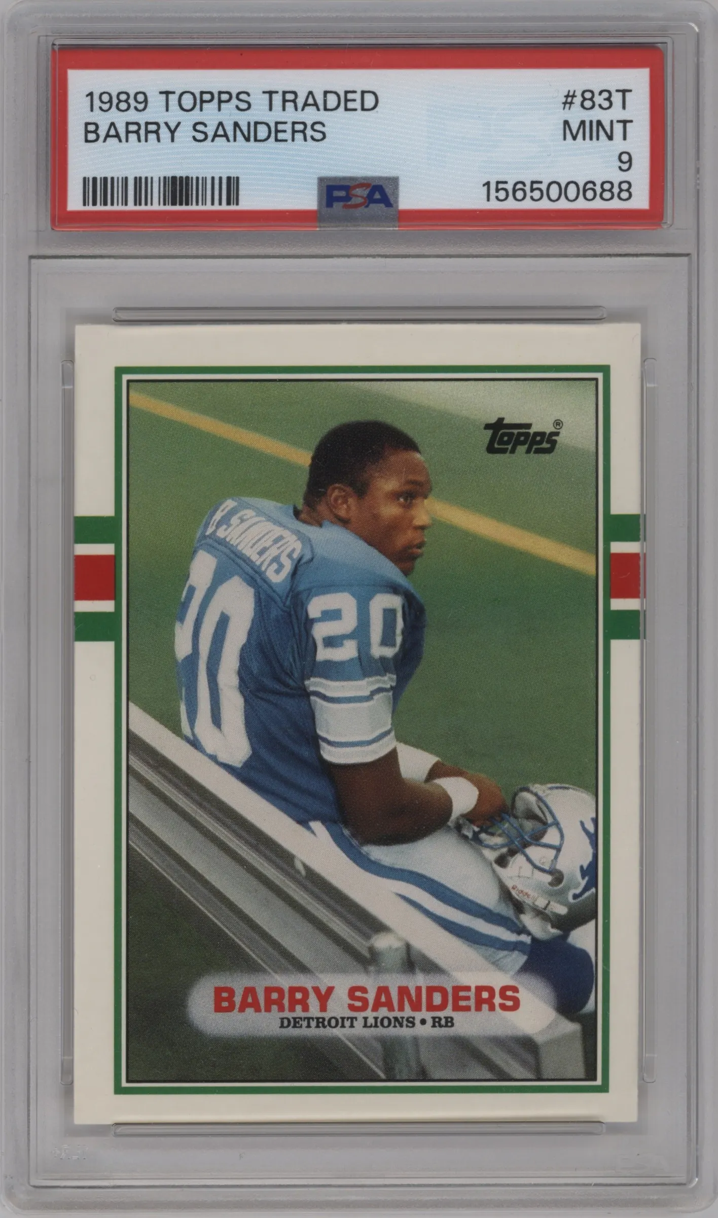 1989 Topps Traded Barry Sanders PSA 9