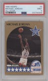 Michael Jordan from the 1990-91 NBA Hoops set graded by PSA and given an overall grade of 9.