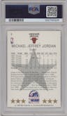 Michael Jordan from the 1990-91 NBA Hoops set graded by PSA and given an overall grade of 9.