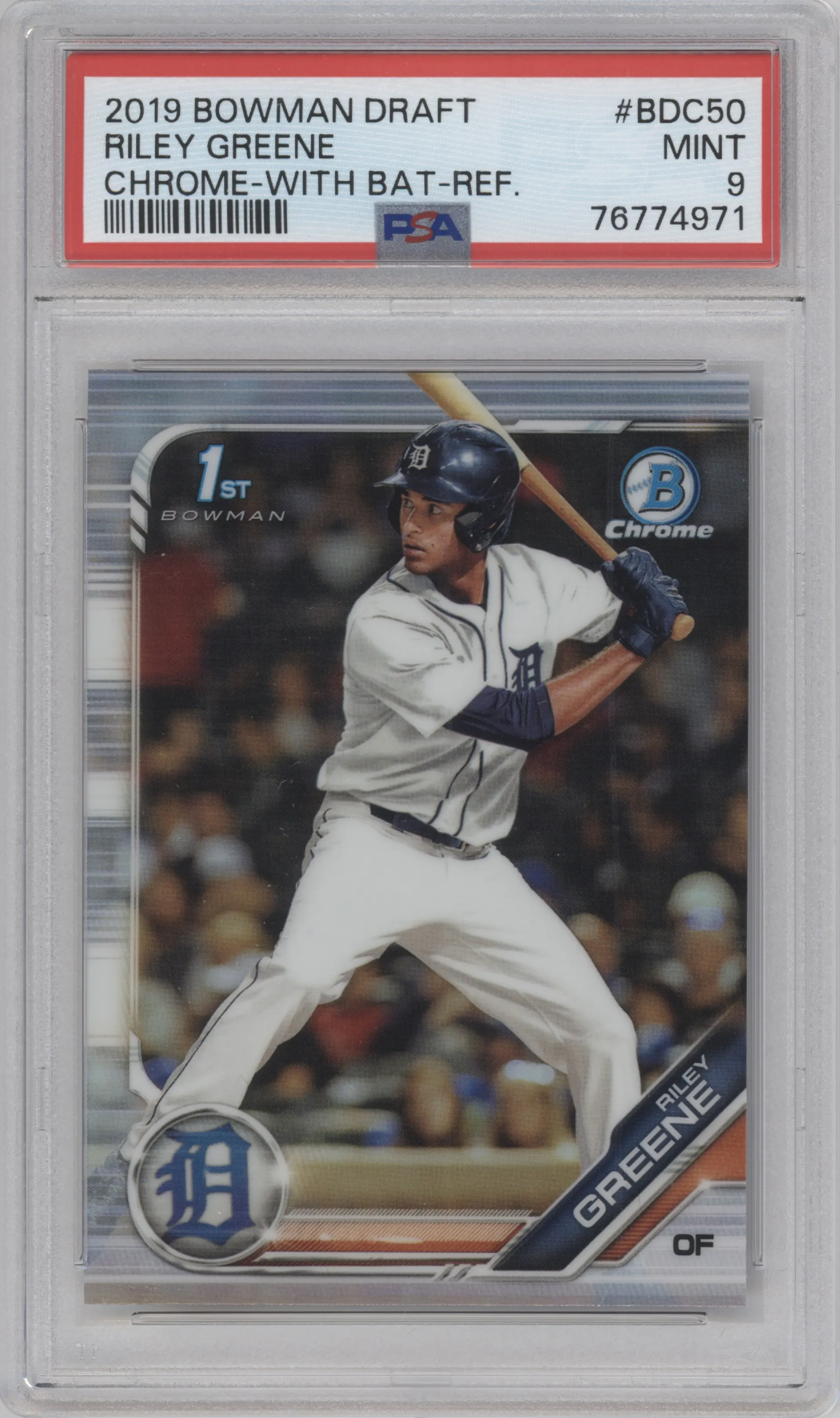2019 Bowman Draft Chrome Riley Greene Refractor #BDC-50 PSA 9