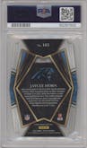 Jaycee Horn from the 2021 Panini Select set featuring a Die-Cut Zebra parallel graded by PSA and given an overall grade of 10.
