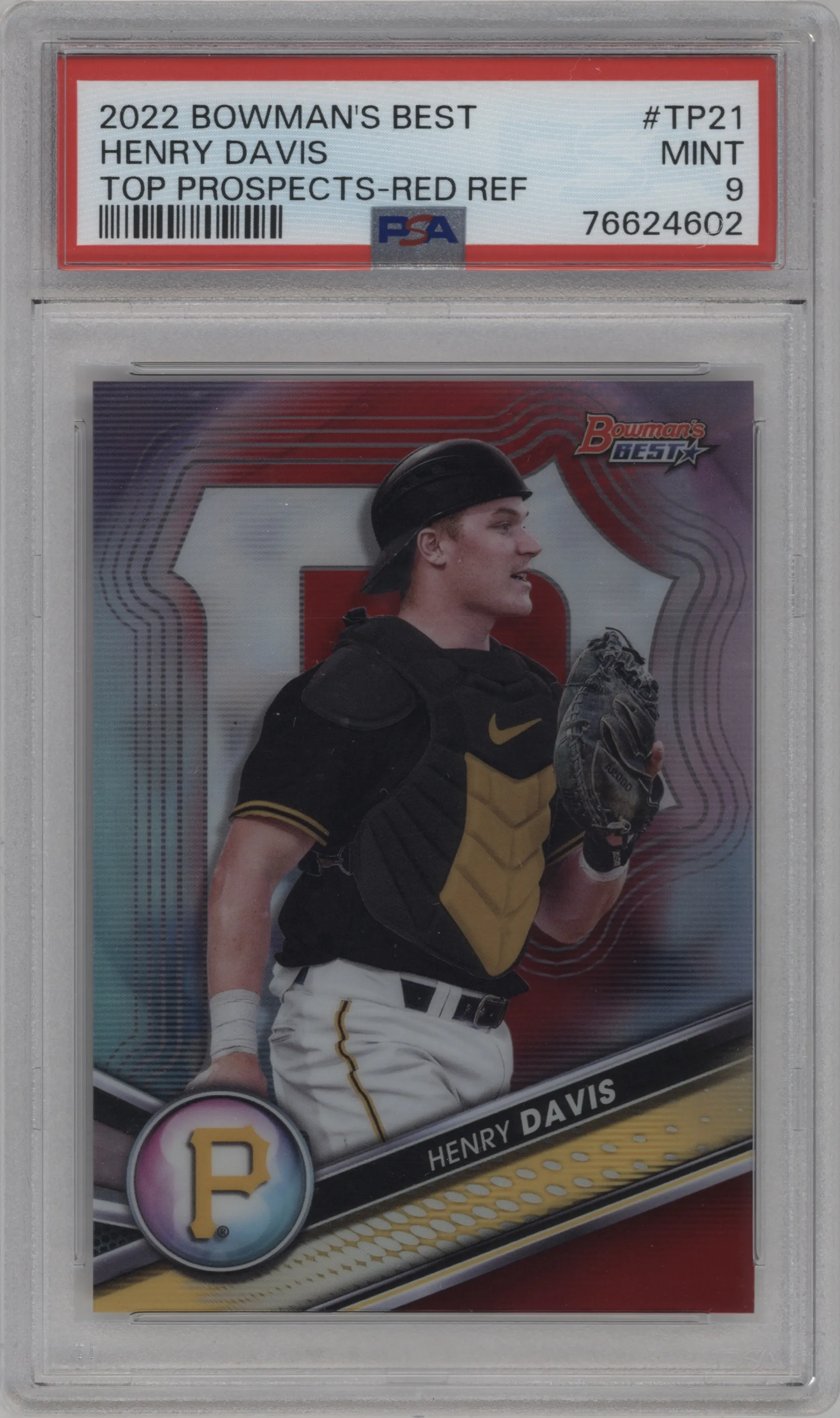 2022 Bowman’s Best Top Prospects Henry Davis Red Refractor PSA 9