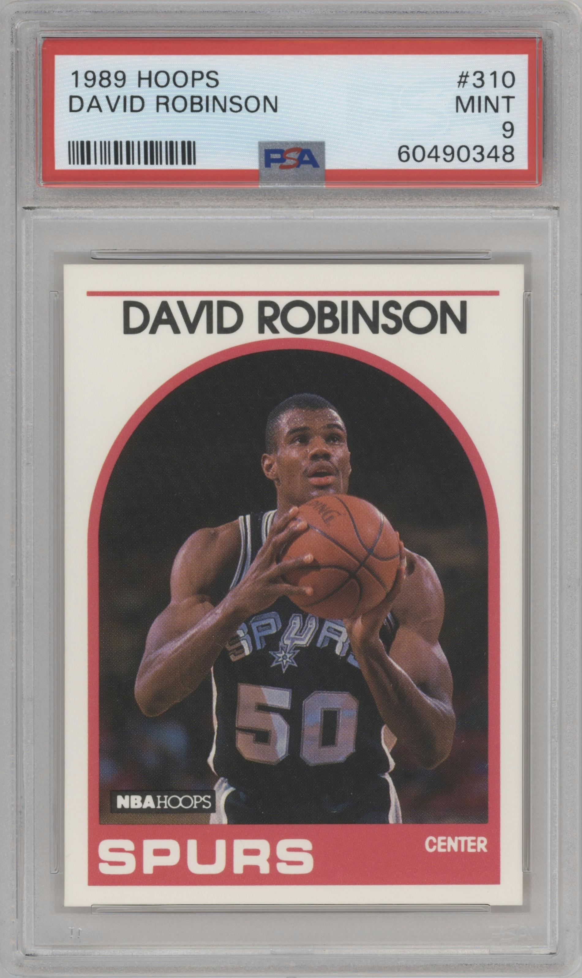 David Robinson from the 1989-90 NBA Hoops  set graded by PSA and given an overall grade of 9.