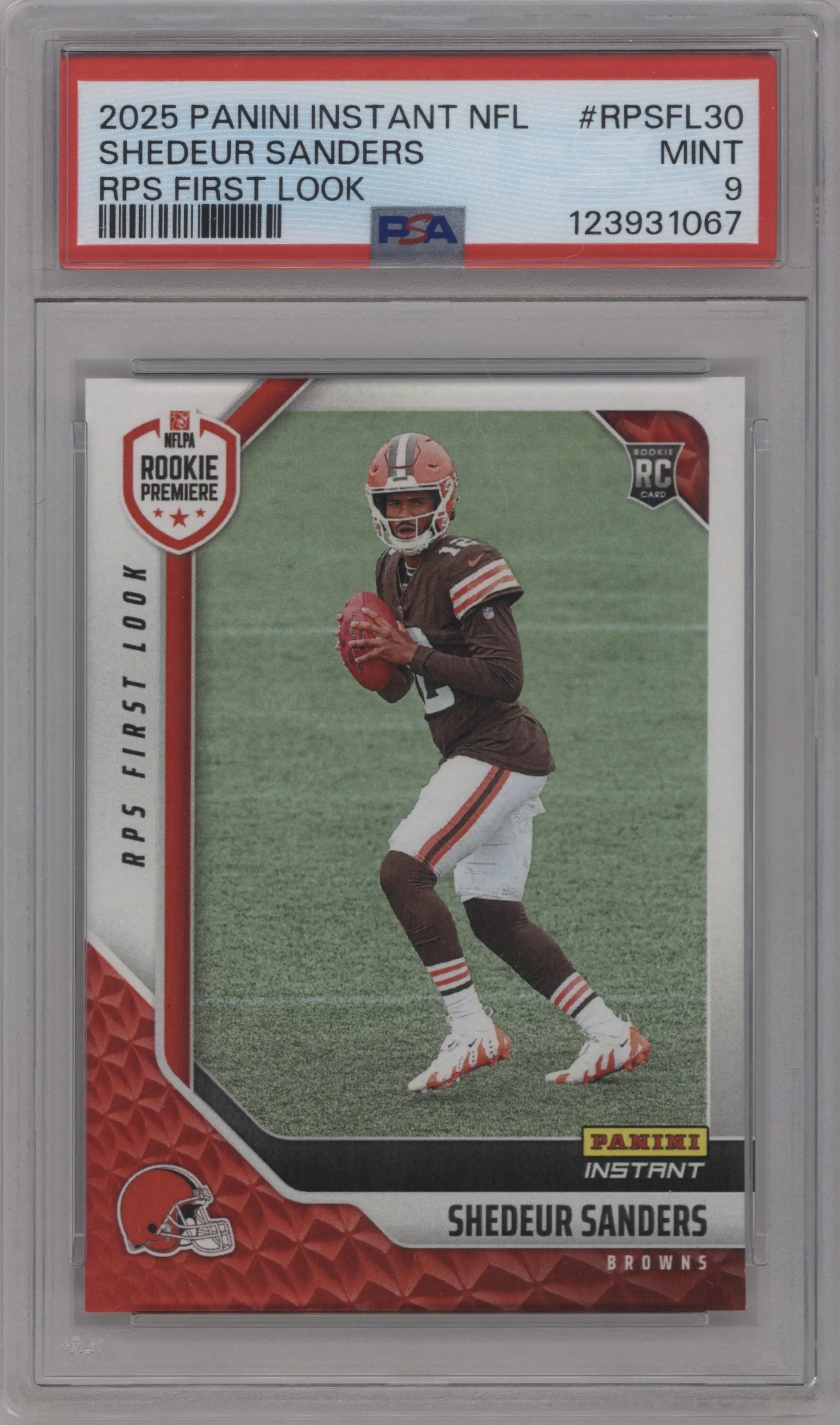 2025 Panini Instant NFL RPS First Look Shedeur Sanders #RPSFL-30 PSA 9