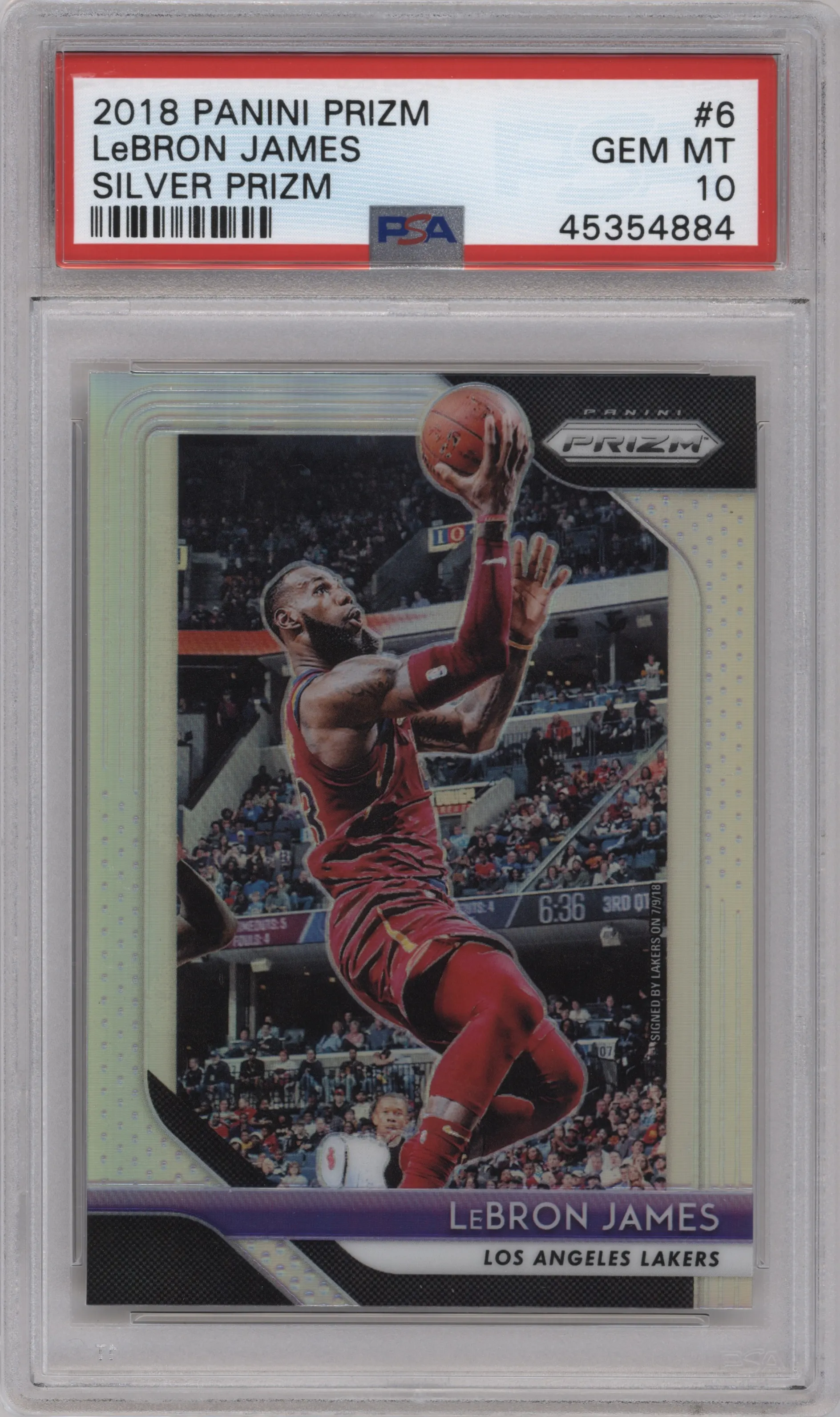 2018 Panini Prizm LeBron James Silver Prizm #6 PSA 10