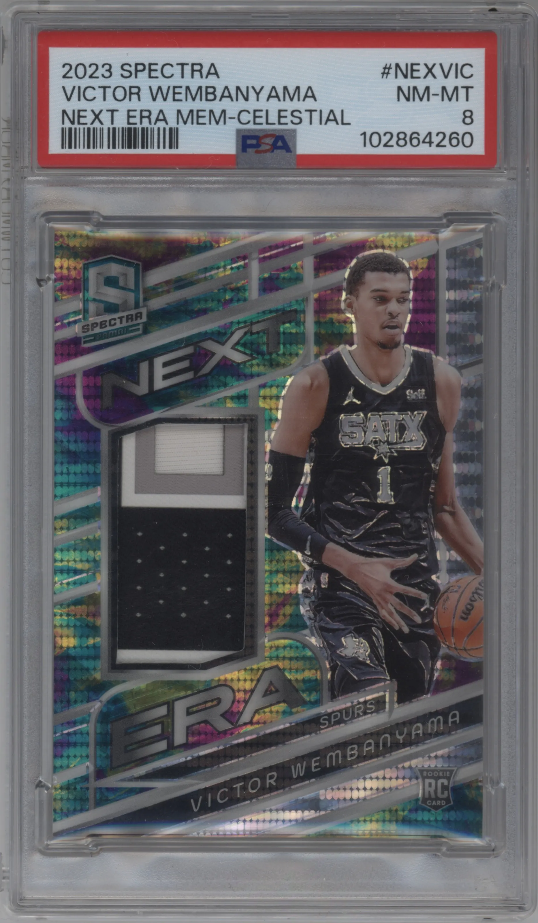 2023 Panini Spectra Next Era Victor Wembanyama Celestial #NEX-VIC PSA 8