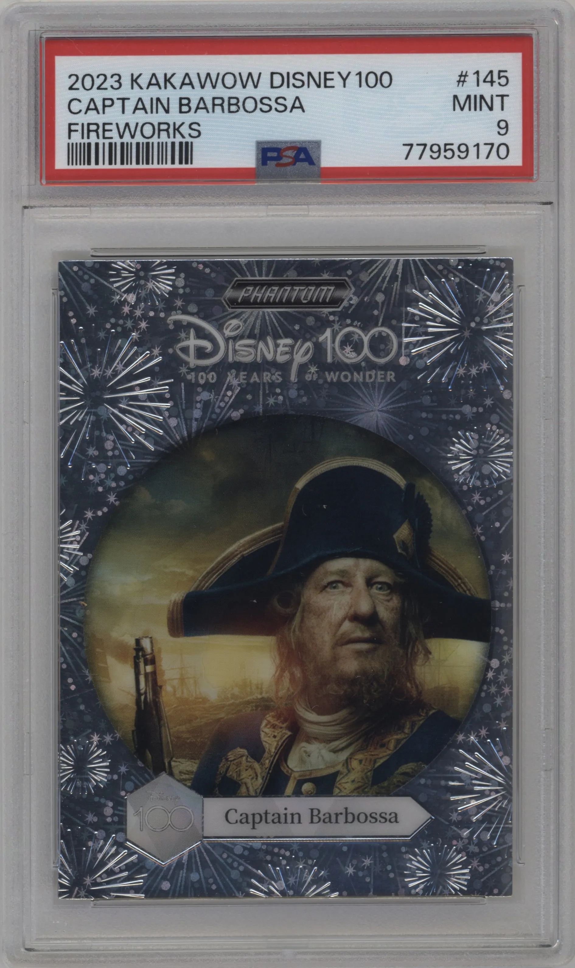2023 Kakawow Disney 100 Fireworks Captain Barbossa #PD-YH-145 PSA 9
