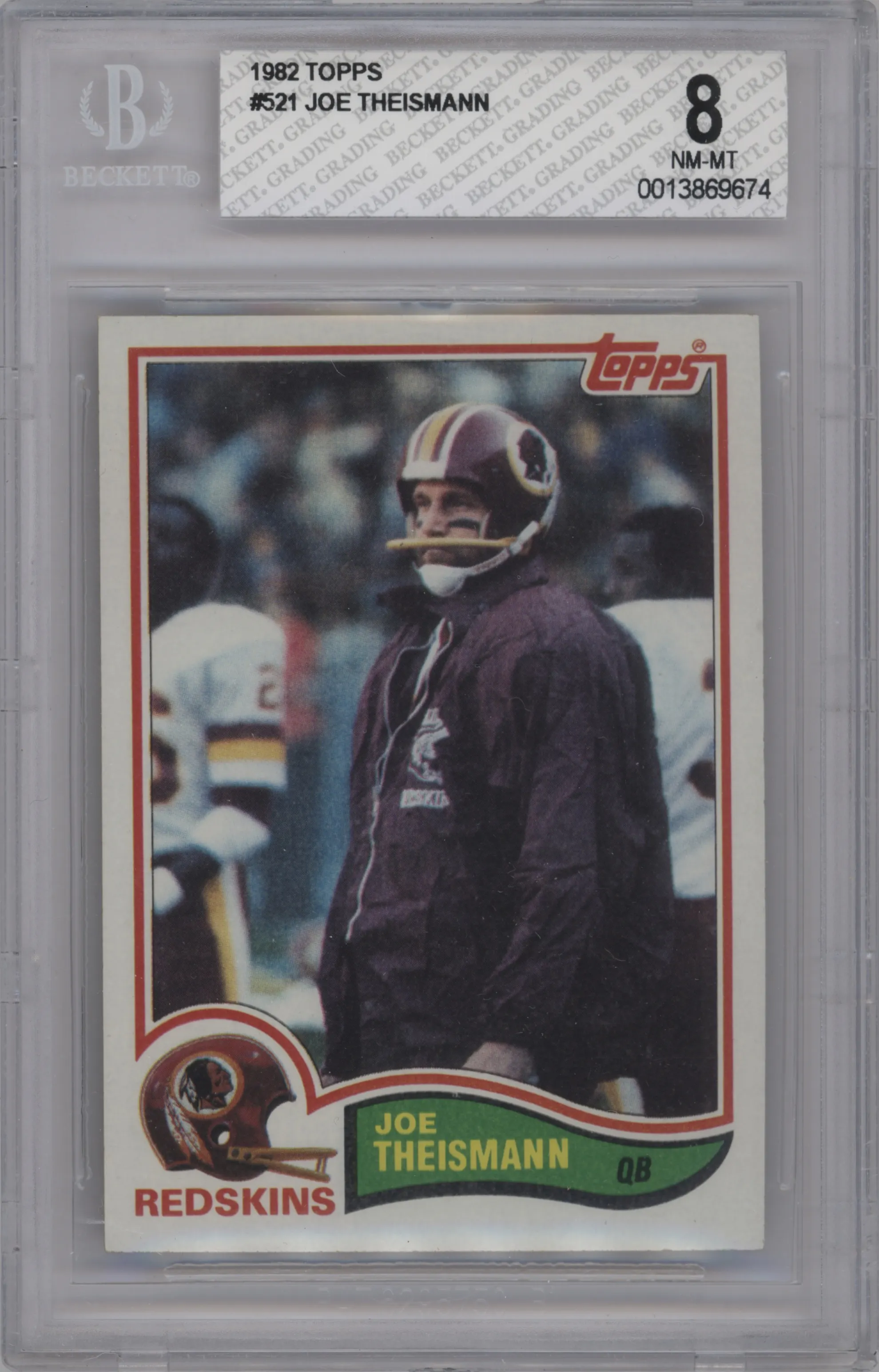 1982 Topps Joe Theismann #521 BGS 8
