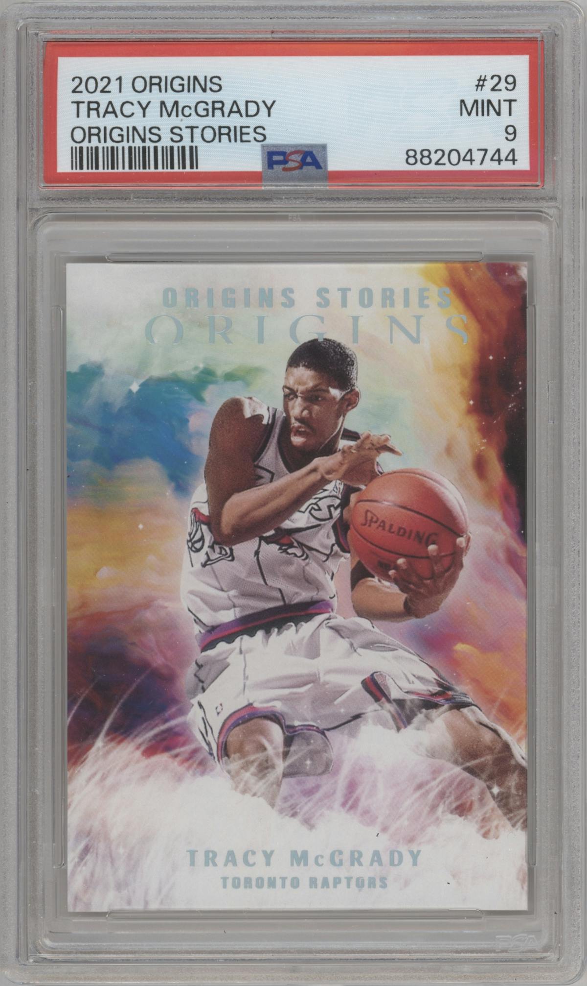 Tracy McGrady from the 2021-22 Panini Origins set graded by PSA and given an overall grade of 9.
