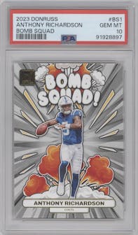 Anthony Richardson from the 2023 Panini Donruss set graded by PSA and given an overall grade of 10.