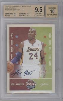 Kobe Bryant from the 2012-13 Panini Past & Present set graded by Beckett and given an overall grade of 9.5.