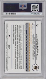 Jackson Chourio from the 2024 Topps Chrome Logofractor set graded by PSA and given an overall grade of 10.