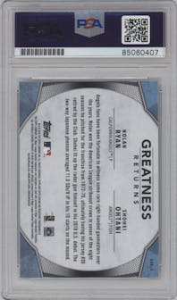 Nolan Ryan/Shohei Ohtani from the 2019 Topps Chrome set graded by PSA and given an overall grade of 0.