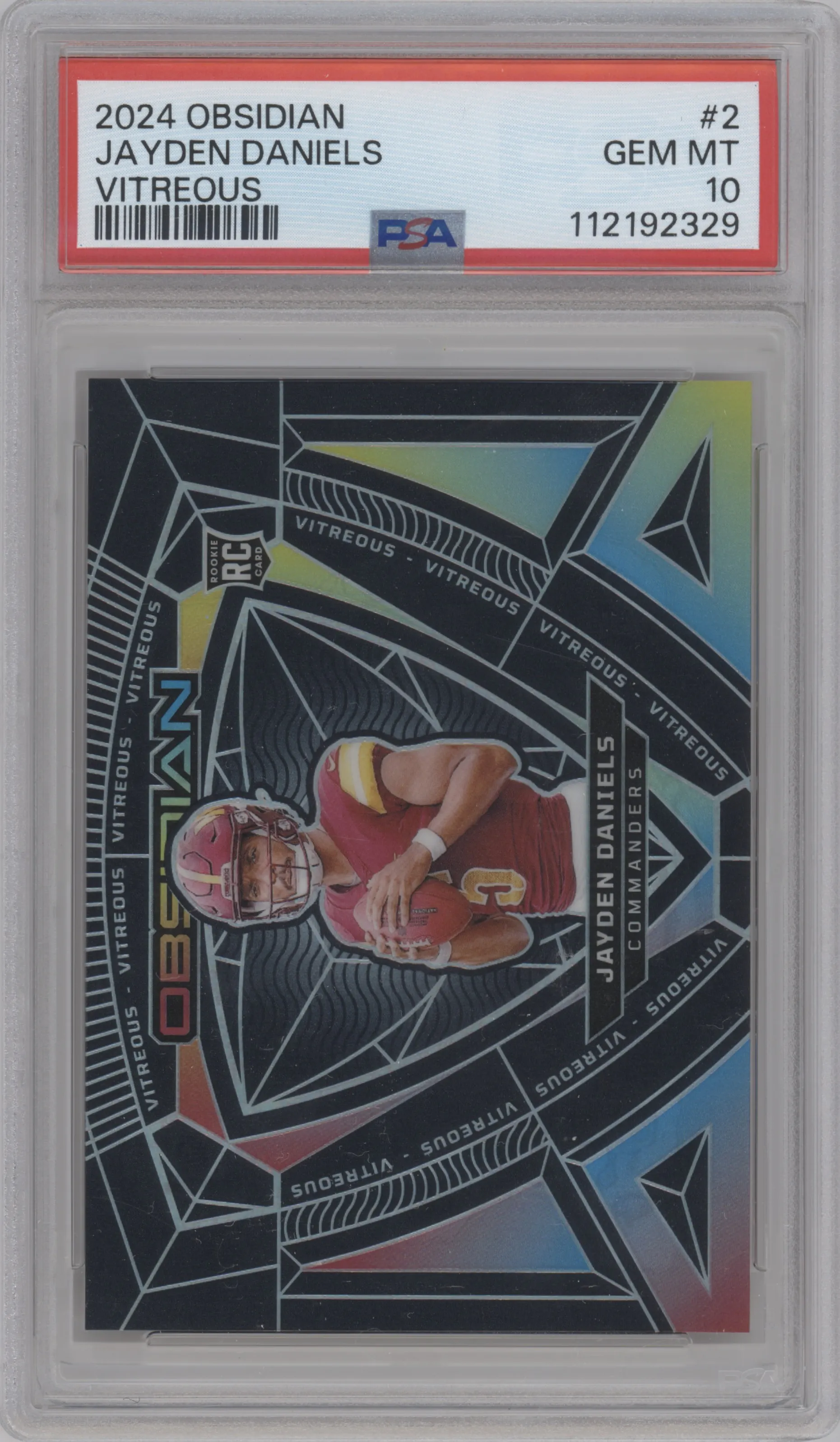2024 Panini Obsidian Vitreous Jayden Daniels PSA 10