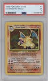 Charizard from the 1999 Pokemon set graded by PSA and given an overall grade of 5.