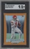 Xavier Worthy from the 2024 Panini Prizm Deca set featuring a Orange Prizm parallel graded by SGC and given an overall grade of 9.5.