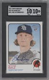 Shane Baz from the 2022 Topps Heritage set graded by SGC and given an overall grade of 10.
