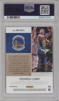 Stephen Curry from the 2021-22 Panini Impeccable  set graded by PSA and given an overall grade of 8.