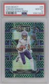 Jordan Addison from the 2023 Panini Select set featuring a Dragon Scale parallel graded by PSA and given an overall grade of 10.