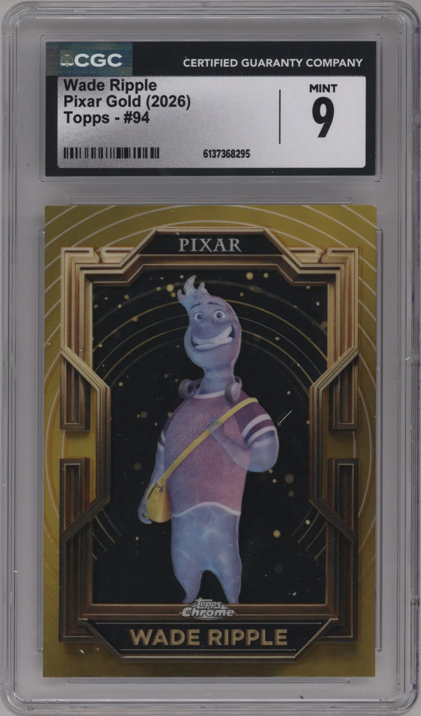 2025 Topps Pixar Gold Wade Ripple CGC 9
