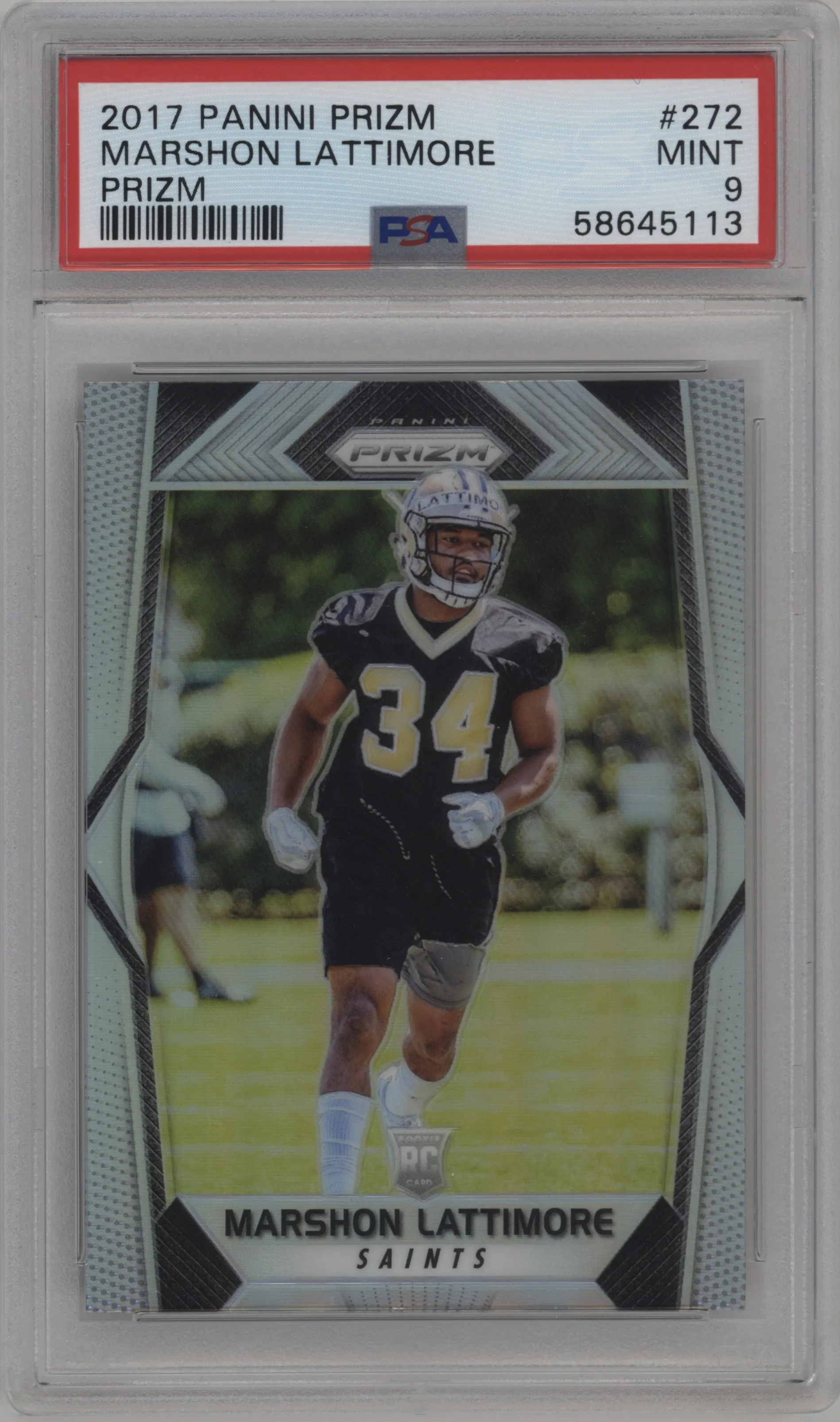 2017 Panini Prizm Marshon Lattimore Prizm #272 PSA 9