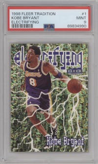Kobe Bryant from the 1998-99 Fleer Tradition set graded by PSA and given an overall grade of 9.