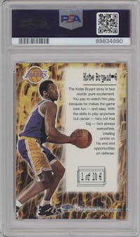 Kobe Bryant from the 1998-99 Fleer Tradition set graded by PSA and given an overall grade of 9.