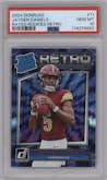 Jayden Daniels from the 2024 Donruss set graded by PSA and given an overall grade of 10.
