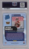 Jayden Daniels from the 2024 Donruss set graded by PSA and given an overall grade of 10.
