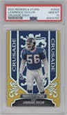 Lawrence Taylor from the 2023 Panini Rookies & Stars set featuring a Gold parallel graded by PSA and given an overall grade of 10.