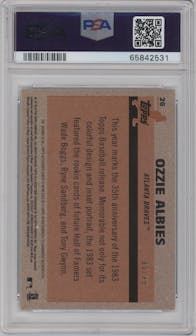 Ozzie Albies from the 2018 Topps Silver Pack  set graded by PSA and given an overall grade of 10.