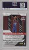 Shai Gilgeous-Alexander from the 2018-19 Panini Prizm set featuring a Green Prizm parallel graded by PSA and given an overall grade of 9.